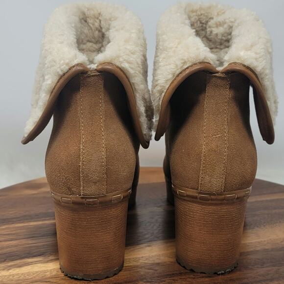 Crown Vintage Seloina Leather Sherpa Lined 3.5" Heeled Boots 9.5 - Picture 5 of 9